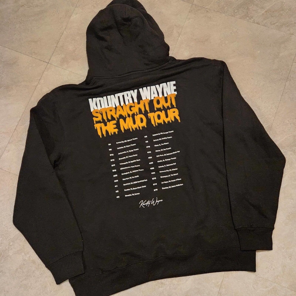Kountry Wayne‎ Straight Out Of The Mud Tour Mens XL Hoodie Double Sided Graphic